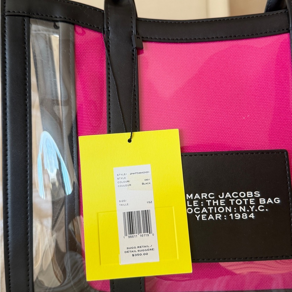 Marc Jacobs Clear and Pink Tote Bag - Picture 4 of 6